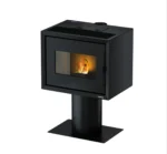 Modo Stand BiFlux Black sealed pellet stove with built-in Wi-Fi